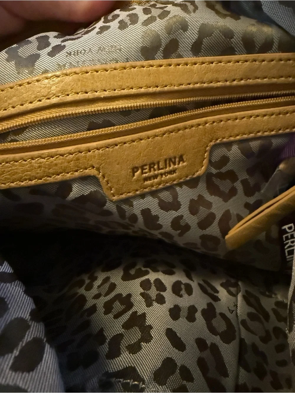 Perlina Yellow Leather Shoulder Bag